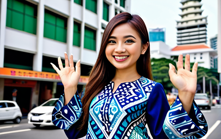 **

"A young Malaysian woman dressed in a modern baju kurung with batik patterns, designed in a kawaii style. She has large, expressive eyes and a cheerful smile. The background is a vibrant street scene in Kuala Lumpur, with recognizable landmarks. Perfect anatomy, correct proportions, well-formed hands, proper finger count, natural body proportions, fully clothed, modest clothing, appropriate attire, professional, safe for work, appropriate content, family-friendly, digital illustration, trending on ArtStation."

**